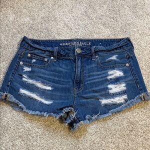 American Eagle Outfitters Ripped Blue Jean Shorts (Tom Girl Shortie) *SIZE 8*